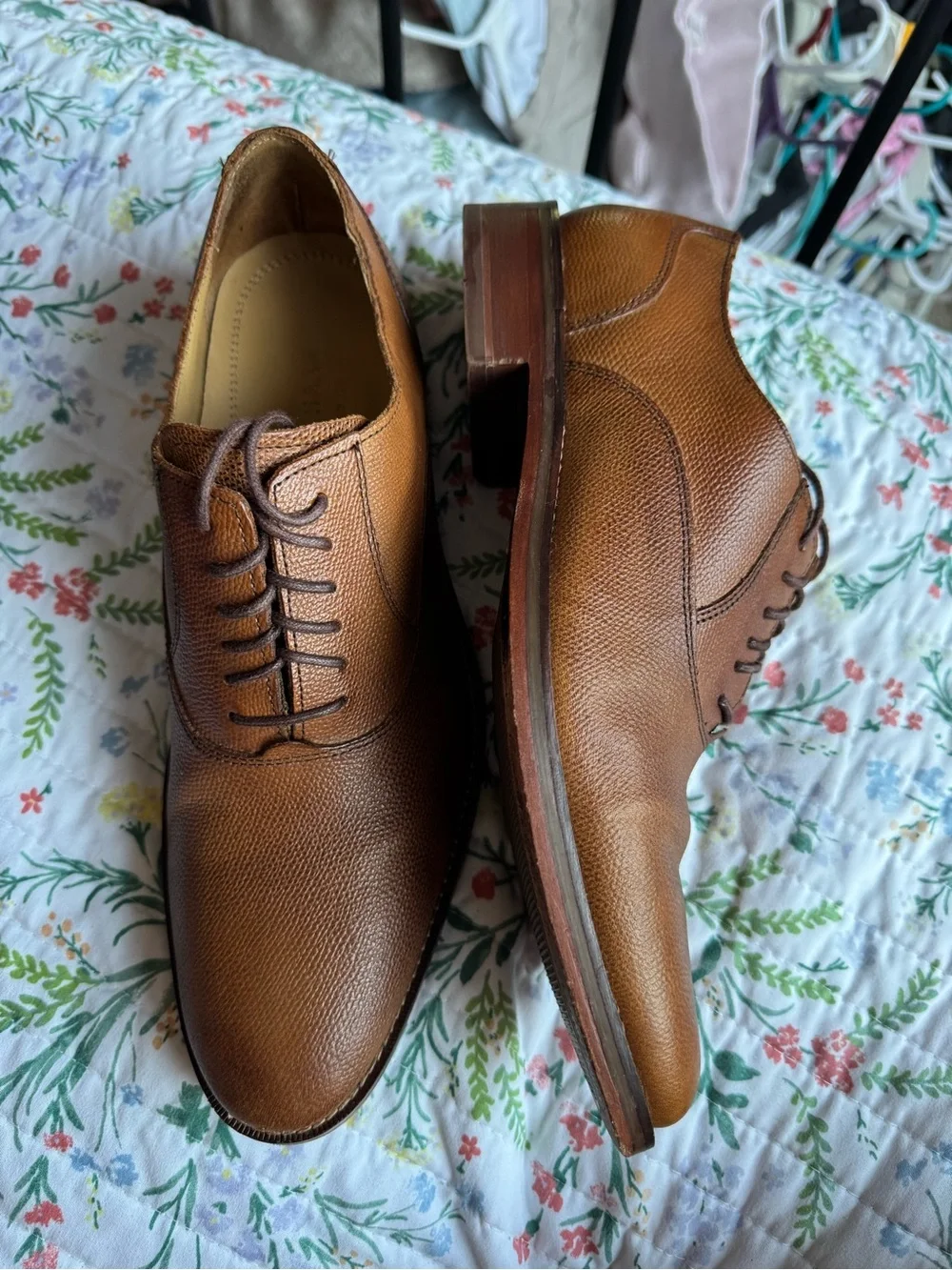Cole Haan Men's Classic Tan Leather Oxford Dress Shoes
